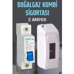 İSKO ELEKTRİK Kombi Doğalgaz Sigortası 2Amper+Tekli Kutusu Elektrik Sigortası Şalteri Takım Halinde Montaja Hazır