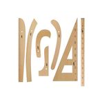 İşkur Makina Terzi-modelist-tekstil 7 Parça Ahşap Cetvel Riga Gönye Takımı KLCSHOP1020781