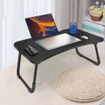 İşkur Makina Yatak Koltuk Üstü Laptop Tablet Sehpası Katlanır Siyah Ayaklı Çalışma Kahvaltı Masası