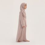 Islami Çocuk Tek Parça Namaz Elbisesi - 9 - 11 Yaş - Pudra