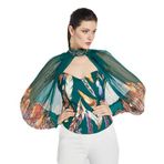 İşleme Detaylı Bolero ve Büstiyer Takım - Çıkarılabilir Bolero - Modern ve Şık - Özel Gün ve Davetler için Takım, Petrol, 42