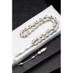 İşlemeli Kemik Tesbih 7 X 11 Mm Arpa Kesim - T-1699
