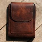İsme Özel Hakiki Deri Cüzdan – El Yapımı, Kişiselleştirilebilir, 10 Kart Bölmeli, İnce ve Şık Tasarım, Erkek Minimal Cüzdan (8x10 cm) (Taba, Hitit)