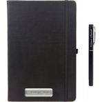 Isme Özel Lastikli Siyah Defter ve Siyah Kalem Seti