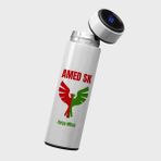 Isme Özel Logolu Dijital Göstergeli Çelik Termos 450ML Beyaz - Ahşap Bej - Siyah - Seçenek 1