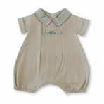 İsme Özel Nakışlı Casual Bebek Elbise - Kahverengi - 6 Ay