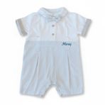 İsme Özel Nakışlı Casual Bebek Elbise - Mavi - 3 Ay