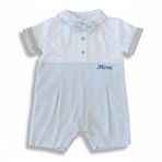İsme Özel Nakışlı Casual Bebek Elbise - Mavi - 6 Ay
