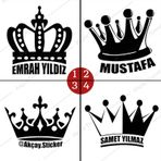 Isme Özel Taç Sticker Isim Sticker Oto Sticker Yazı Araba Sticker