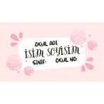 Isme Özel Temalı 30 Adet Okul Etiketi