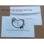 Isminize Özel 60 Adet Düğün Nişan Kına Para Takı Zarfı 10,5 x 16,5 cm TSRM1FR