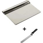 İsmiyle Al 2li Set Hamur Şekillendirici Eğik Pasta Spatulası +Metal Hamur Kesici Kazıyıcı Spatula