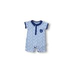 İsmiyle Al 6-9 9-12 12-18 Ay Galaksi Baskılı Çıtçıtlı Kısa Kollu Erkek Bebek Tulumu Lacivert BBY-Babyxml-1A1111-DENZCK25258YG
