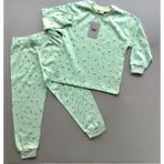 Isob Mint Çiçek Desenli %100 Pamuk Kız Çocuk Pijama Takımı 7-12 Yaş 25402-M - 8 - 9 Yaş - Gül Kurusu