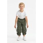 Isobel Isob Unisex Çocuk Lastikli Paraşüt Kumaş Pantolon 8-11 Yaş 7001 - Haki - 12 Yaş