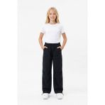 Isobel Isob Unisex Çocuk Lastikli Paraşüt Kumaş Pantolon 8-11 Yaş 7001 - Siyah - 8 Yaş