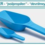 İSOLAB 037.30.250B kürek - P.P - dibi düz - 250ml - mavi - 1 adet