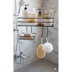 isometric Yapışkanlı 2 Kanca 1 Sabunluk Askılı Banyo Rafı Duş Şampuanlık Duvar Düzenleyici Organizer
