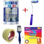 Isonem Ms 82 Nem ve Rutubet Küf Boyası 1+1 kg + Izmir Fırça Epoksi Rulo 10 cm + 2.5 No Fırça + 3 cm Maskeleme Bandı + Temizlik Bezi - 2 Kg