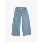 İspanyol Paça Kot Pantolon Cep Detaylı Normal Bel - Flare Jean