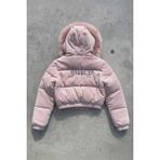 İsra Ayyıldız Moonstar Collection Pembe Juicy Peluş Kapüşonlu Şişme Crop Mont