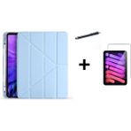 Israh Xiaomi Mi Pad 5 256 GB Için Uyumlu Kalem Bölmeli Standlı Kılıf + Ekran Koruyucu Cam + Kalem - Mavi