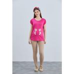 Issıl 4539-El Ayak Baskili Hamile Esprili T-Shirt