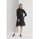 Işşıl 5065 Leopar Desen Fular Yaka Crep Şifon Tunik Hamile Elbise