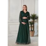 Işşıl A0024-Sim Puanlı Tül Maxi Hamile Abiye-Babyshower Elbise