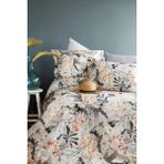 İssimo Home Oleander %60 Tencl %40 Pamuk Dijital Saten Nevresim Takımı Aile Seti - Bej - 160 x 220 cm