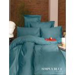 Issimo Home Simply Mavi Pamuk Saten Çift Kişilik Nevresim Takımı