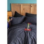 Issimo Home Strada Black Çift Kişilik %100 Pamuk Saten Nevresim Takımı - Siyah - 200 x 220 cm