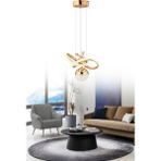 Istanbul Avize Begonvil Gold 3 Renkli Ledli Modern Lüx Kristal Taşlı LED Avize