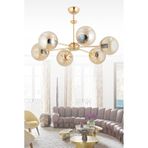 İstanbul Avize Nisa 6'lı Gold Sarı Glop Camlı Avize