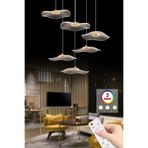 İstanbul Avize Şapka 6'lı Kumandalı Gold Üç Renk Led Lüx Modern Ledli Avize