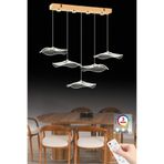 İstanbul Avize Şapka Kumandalı Led Yemek Masası 5'li Gold Üç Renk Ledli Lüx Modern Ledli Avize