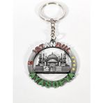 İstanbul Ayasofya Temalı Yuvarlak Anahtarlık Eskitme Gümüş – Tarihi ve Kültürel Şık Çanta & Anahtar