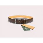İstanbul Belt Hakiki Deri Erkek Kemer – 3.5 cm – Örgü Desenli Klasik Model - 120 cm - Kahverengi