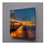 İstanbul Boğaz Köprüsü Işıklı Manzara Kanvas Tablo 60x60cm