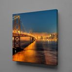 İstanbul Boğaz Köprüsü Işıklı Manzara Kanvas Tablo 70x70cm