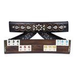 istanbul crafts Gerçek Beyaz Sedef Kakma ve Bakır İşlemeli Okey Masa Oyunu Seti - El Yapımı Okey Oyun Seti - Rummikub Game Set