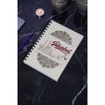 Istanbul Desen Ahşap Defter - Ajanda - Günlük - Çizgisiz Defter-Seyahat Defteri - A5 Notebook