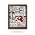 İstanbul Desenli Minderli Keyif Tepsisi, Ahşap MDF, Ekose Kumaş, 46x36 cm, Kahvaltı ve Laptop Kullanımı için Çok Amaçlı Tepsi