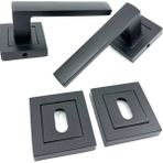 İstanbul Door Handles Lama Çelik Rozetli Kapı Kolu Mat Siyah (Oda) - Yeşil - 1
