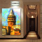 İstanbul Galata Kulesi Yağlı Boya Görünüm Sanatçı Selçuk Özkan dkmr255 - Dekoratif Duvar Sanatı (50x70cm)