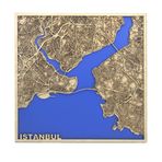İstanbul Haritası Tahtadan Duvar Süsü