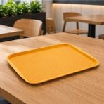 İstanbul Horeca 12 Adet Abs Servis Tepsisi Kaymaz Yüzeyli 27X36 cm Sarı Renk– Endüstriyel Kullanıma Uygun, Kırılmaz, Bpa Free (7 Renk Seçenekli) - 27 x 36 cm