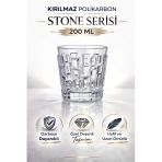 İstanbul Horeca Kırılmaz Polikarbon Stone Serisi Bardak 200 Ml Cam Görünümlü Desenli Tasarım