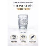 İstanbul Horeca Kırılmaz Polikarbon Stone Serisi Bardak 6 Adet 250 Ml Cam Görünümlü Desenli Tasarım