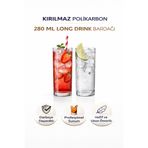 İstanbul Horeca Polikarbon Kırılmaz 6 Adet 280 ml Long Drink Bardağı Cam Görünümlü Şık Tasarım